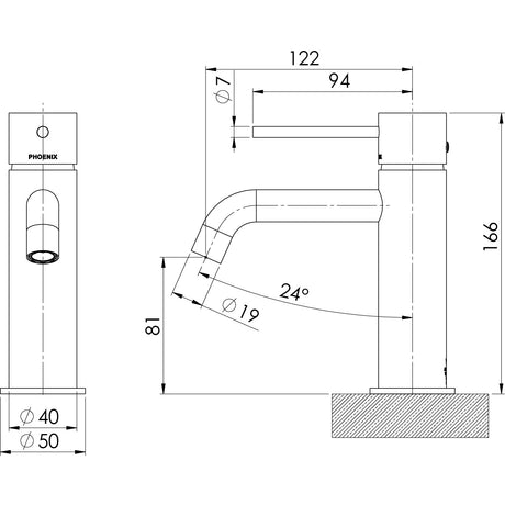 VS7701_Vivid_Slimline_Basin_Mixer_Curved_Outlet_Line_Drawing