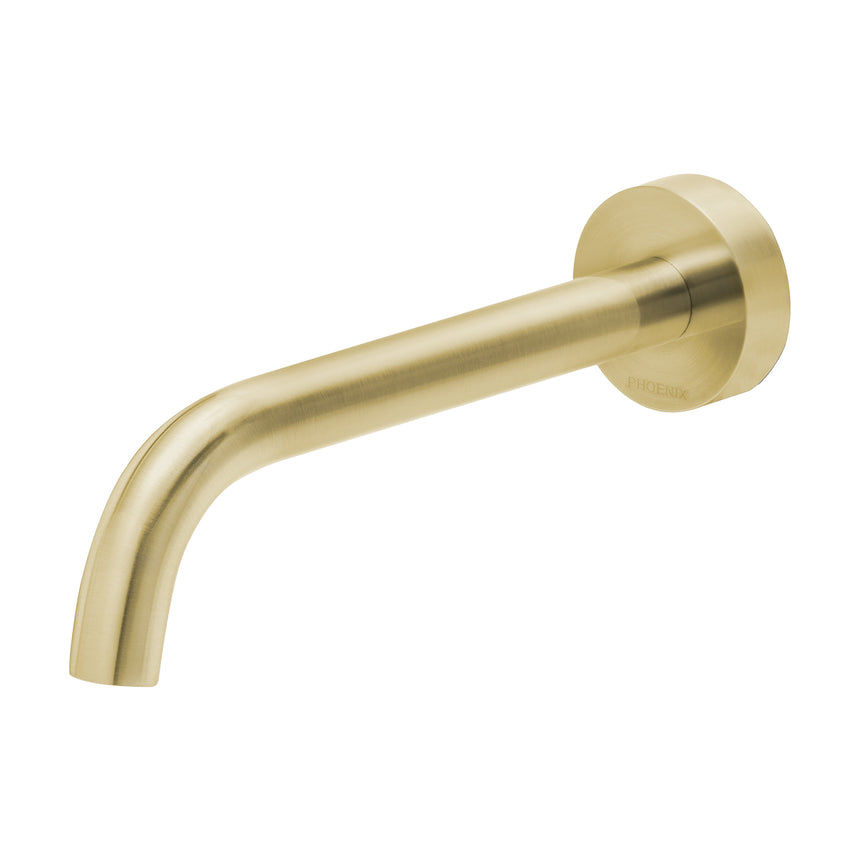 Phoenix Vivid Slimline Wall Basin Outlet 180mm Curved Brushed Gold, product view