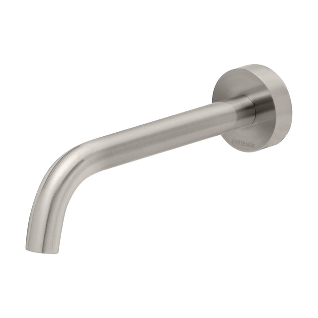 Phoenix Vivid Slimline Wall Basin Outlet 180mm Curved Brushed Nickel, product view