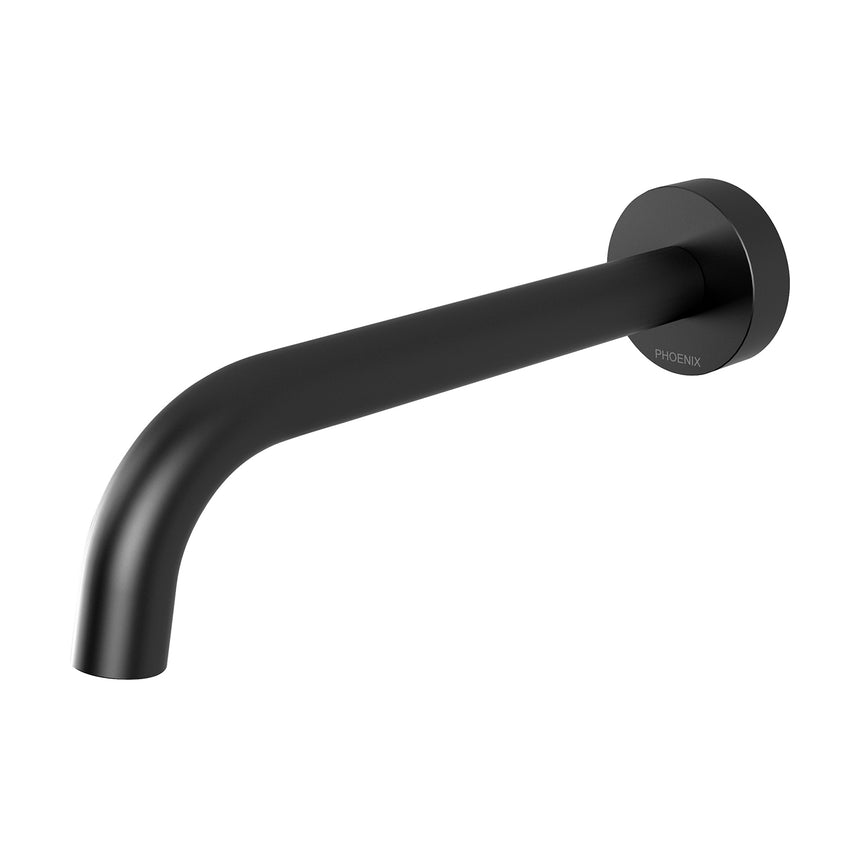 Phoenix Vivid Slimline Wall Basin Outlet 180mm Curved Matte Black, product view