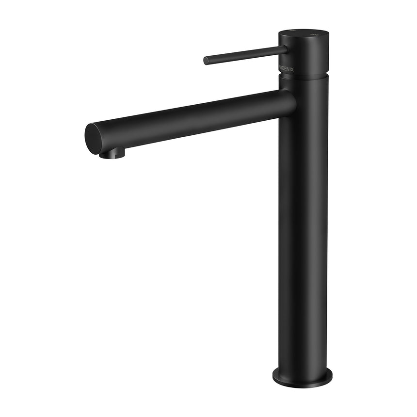 Phoenix Vivid Slimline Vessel Mixer Matte Black, product view