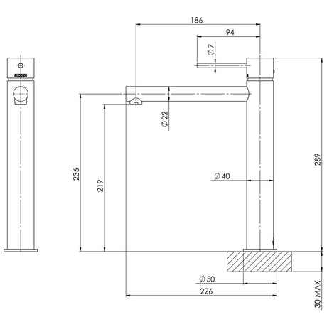 VS790_Vivid_Slimline_Vessel_Mixer_Line_Drawing