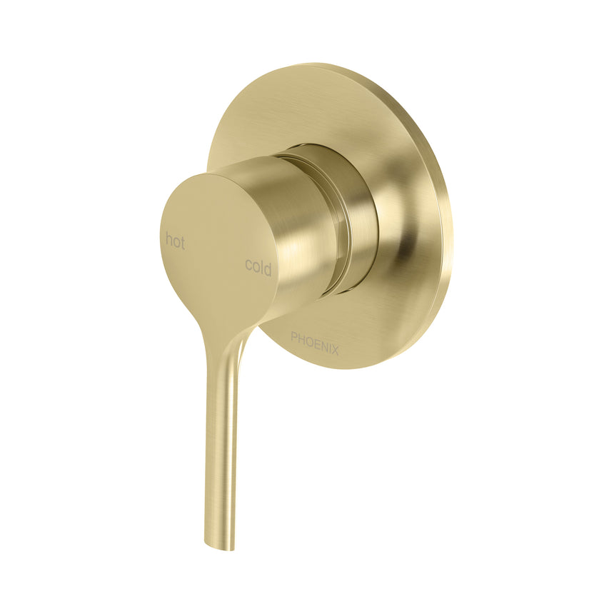 Phoenix Vivid Slimline Oval SwitchMix Shower / Wall Mixer Fit-Off Kit Brushed Gold, additional product view
