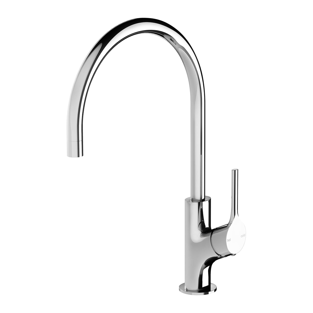 Phoenix Vivid Slimline Oval Sink Mixer 220mm Gooseneck Chrome 3D Viewer