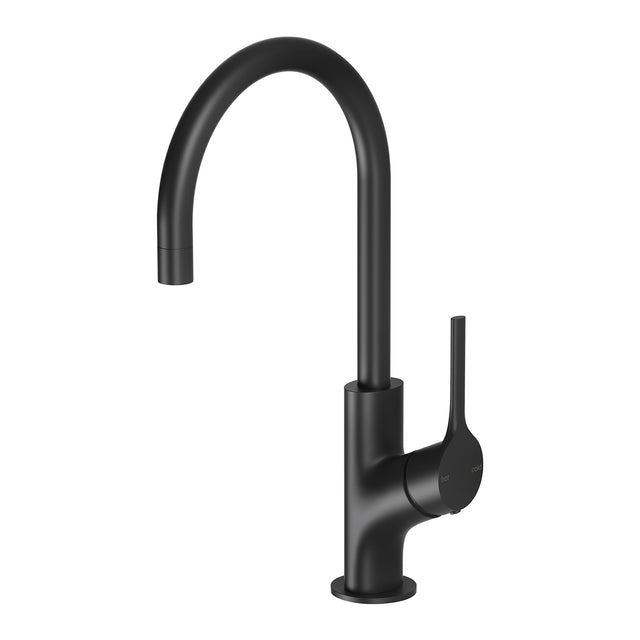 Phoenix Vivid Slimline Oval Sink Mixer 160mm Gooseneck Matte Black, product view