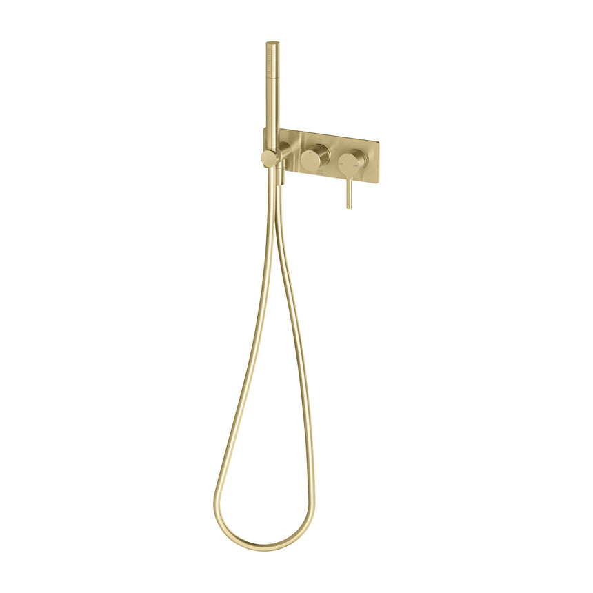 Phoenix Vivid Slimline Oval Wall Shower System Brushed Gold, product view
