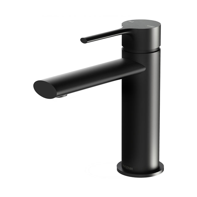 Phoenix Vivid Slimline Oval Basin Mixer Matte Black, product view