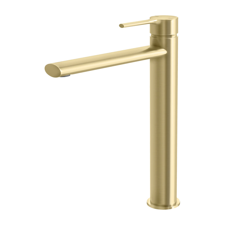 Phoenix Vivid Slimline Oval Vessel Mixer Brushed Gold, product view