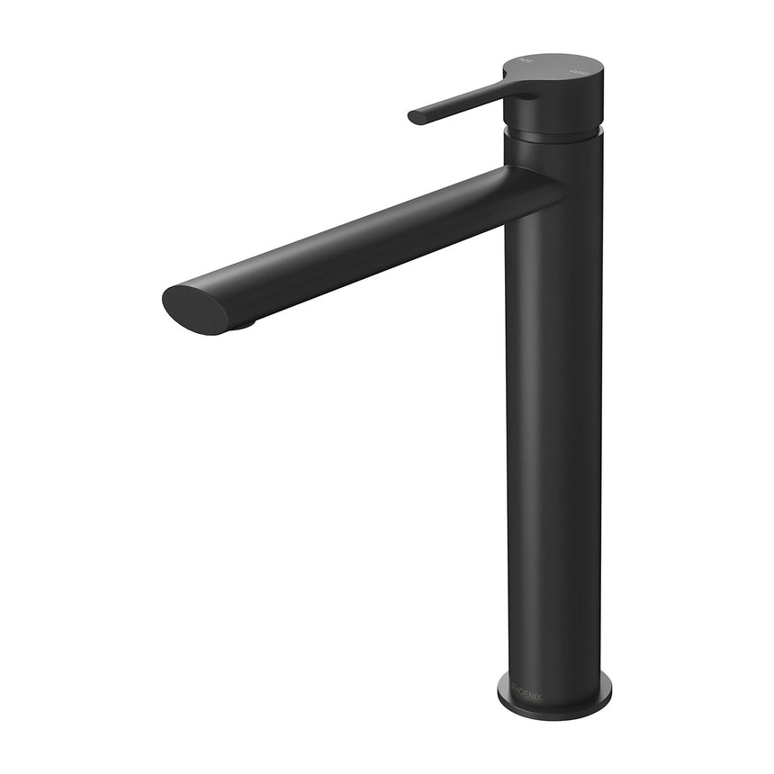 Phoenix Vivid Slimline Oval Vessel Mixer Matte Black, product view