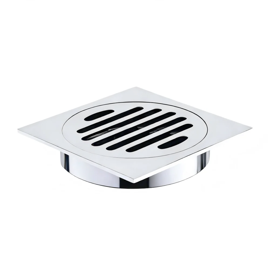 Lukka Square Floor Waste Chrome / Regular by Tilemall