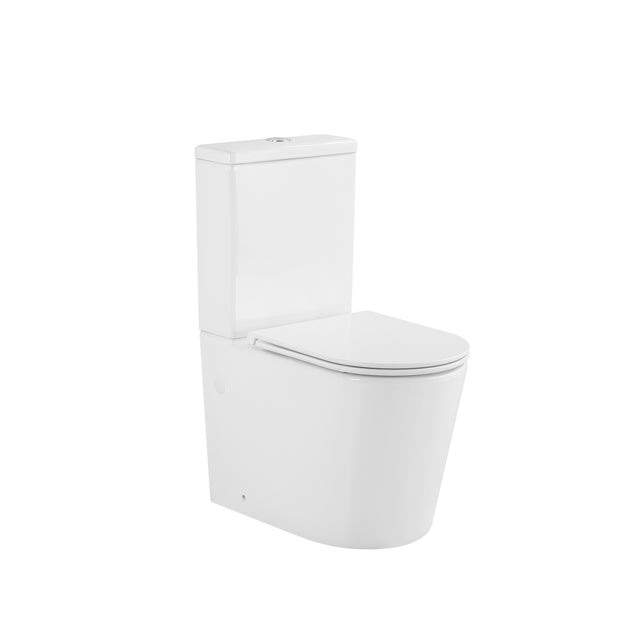 Lukka Acadia Tornado rimless wall-faced toilet suite in white porcelain by Tilemall