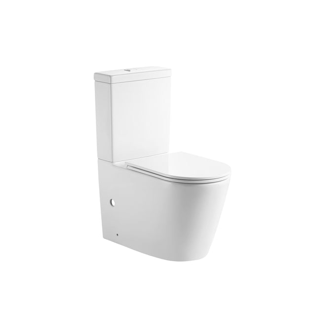 Lukka Agena 660x390x835mm close-coupled rimless white porcelain toilet suite by Tilemall