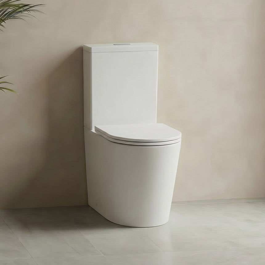 Lukka Acadia Full Rimless Wall Faced Toilet Suite by Tilemall
