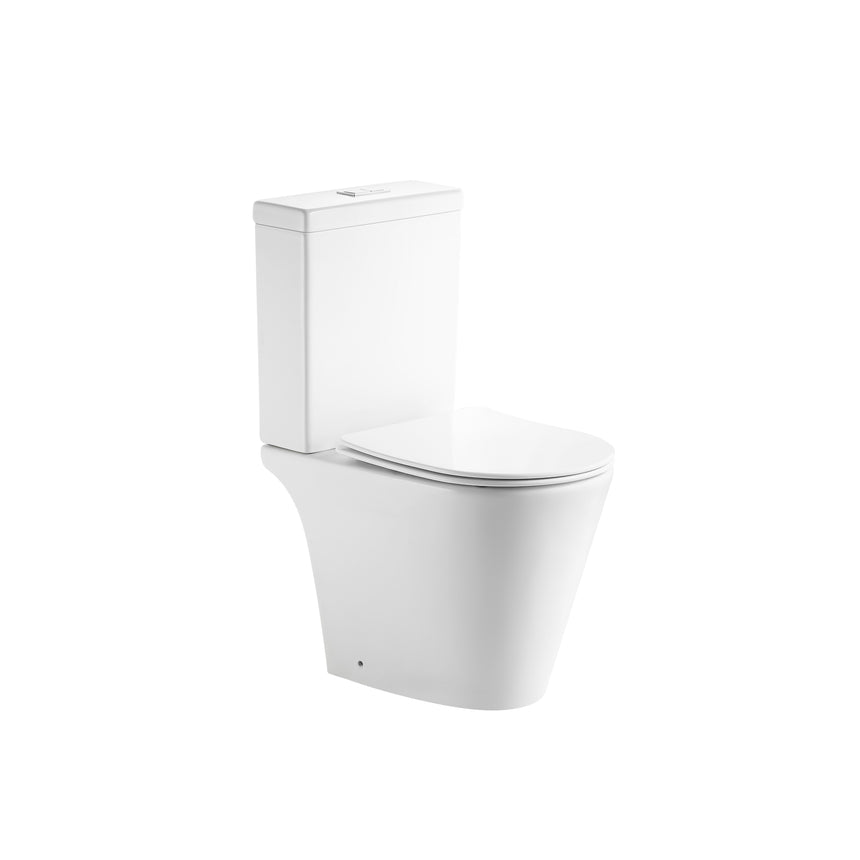 Lukka Ricca Tornado rimless white porcelain toilet suite by Tilemall with soft-close seat