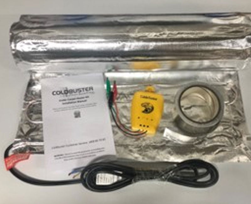 Coldbuster under carpet heating kit contents