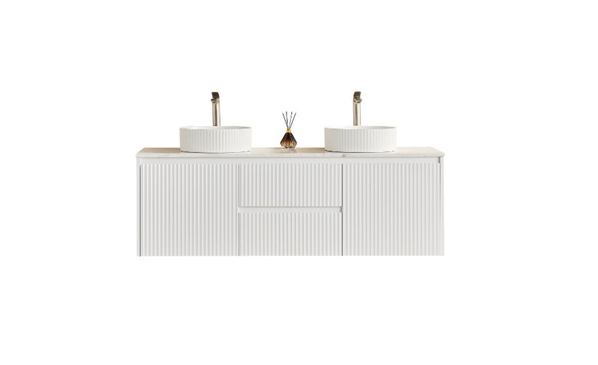 Crete Modern Wall Hung Cabinet Matte White