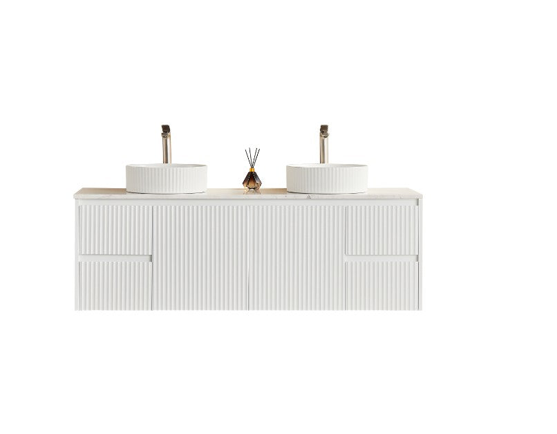 Crete Modern Wall Hung Cabinet Matte White
