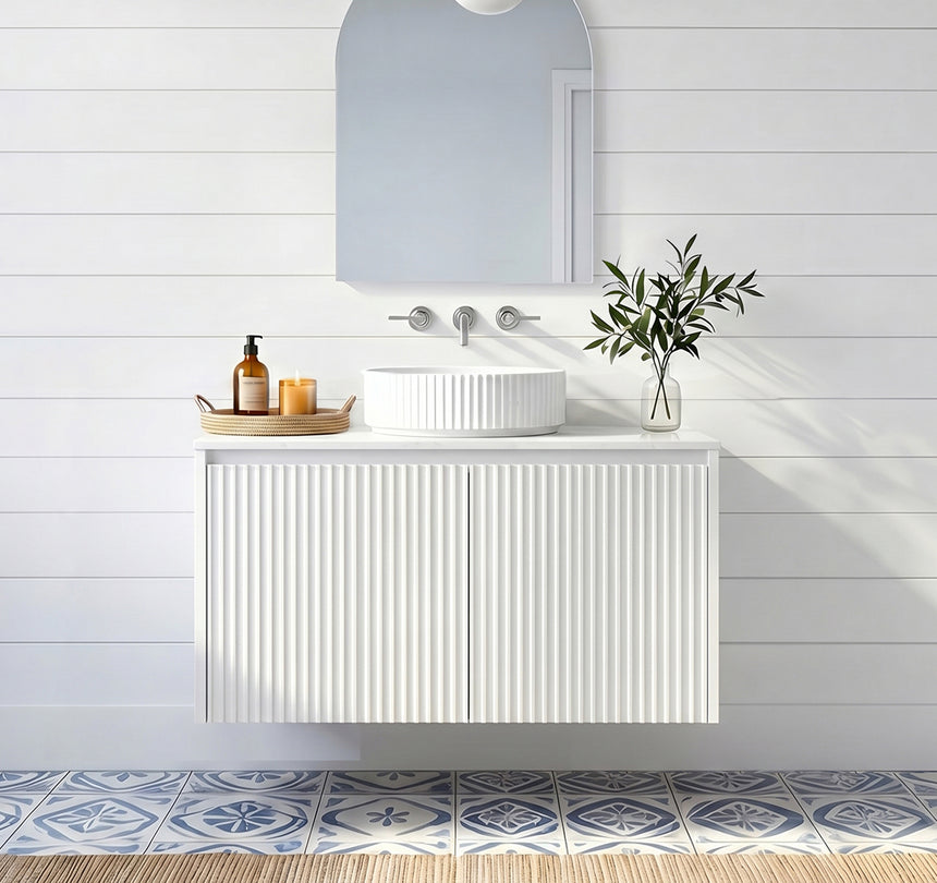 Crete Modern Wall Hung Cabinet Matte White