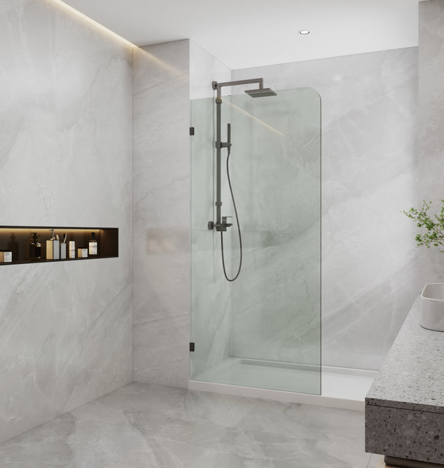 Covey CVP017 clear glass curved corner shower panel