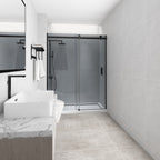Covey CVP031 Frameless Grey Glass Sliding Shower Door