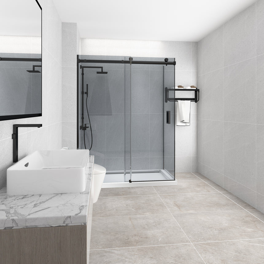 Covey CVP031 grey glass sliding door with separately sold return panel