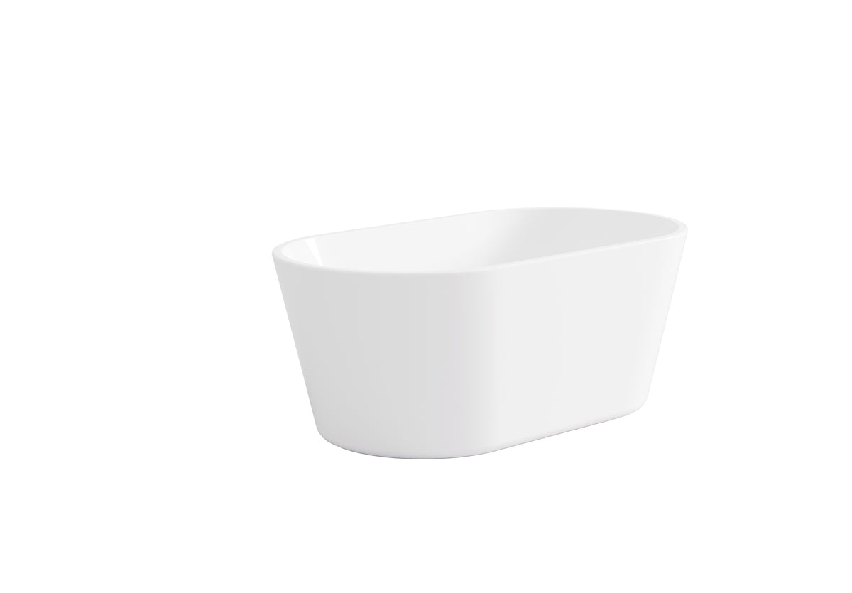 Lukka Agena Acrylic Freestanding bath None Overflow 1400mm Gloss White by Tilemall