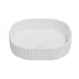 Ellips Fluted Solid Surface Above Counter Basin 480x345mm Matte White