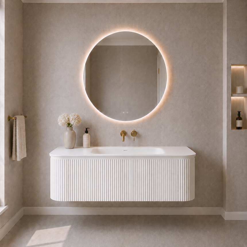 Estella Modern Wall Hung Cabinet Matte White