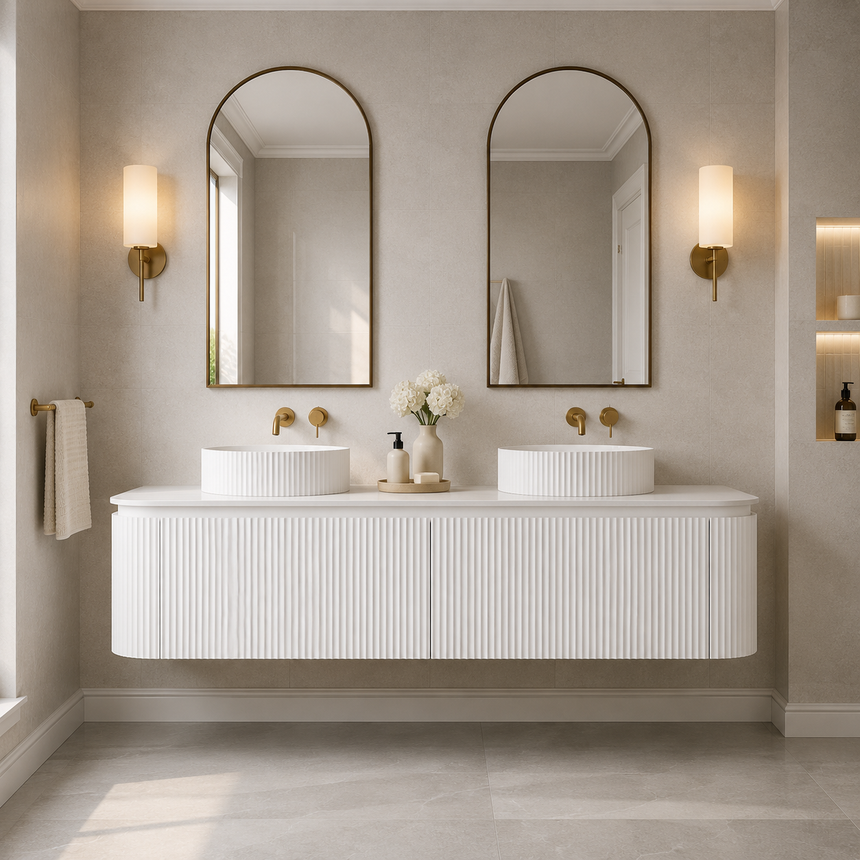 Estella Modern Wall Hung Cabinet Matte White