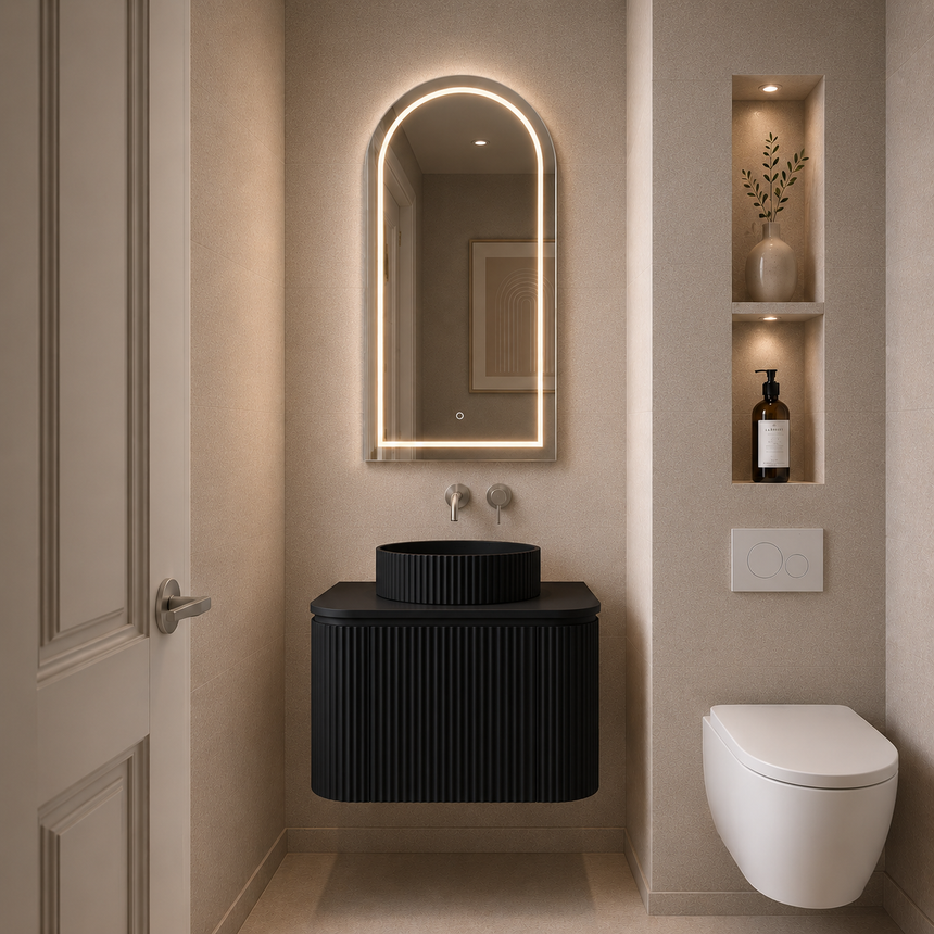 Estella Modern Wall Hung Cabinet Matte Black