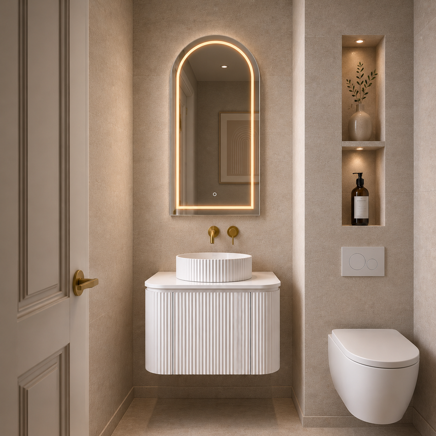 Estella Modern Wall Hung Cabinet Matte White
