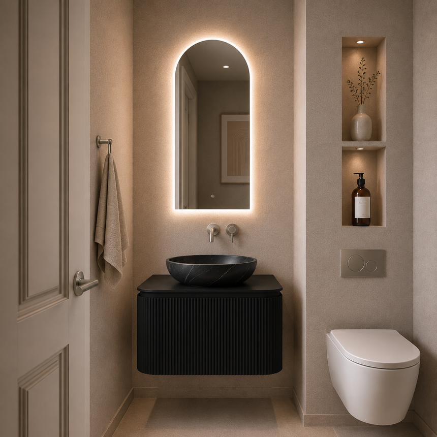 Estella Modern Wall Hung Cabinet Matte Black