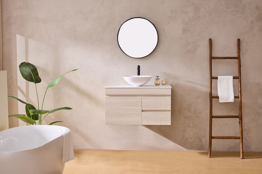 Camden Modern Wall Hung Cabinet Coastal Oak