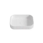 Jasper Fluted Solid Surface Above Counter Basin 500x350mm Gloss White