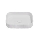 Jasper Fluted Solid Surface Above Counter Basin 500x350mm Matte White