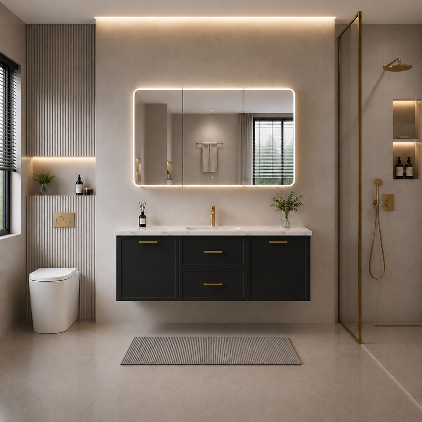 Kingsley Federation Wall Hung Cabinet Matte Black