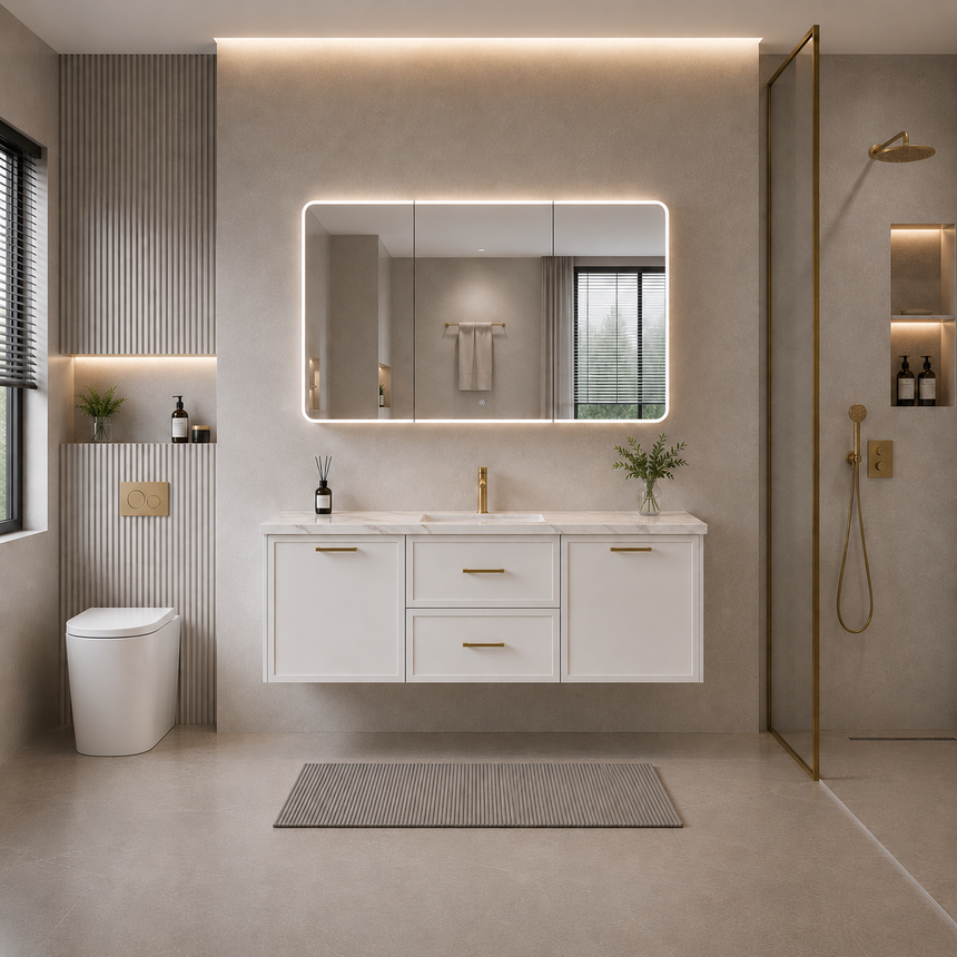 Kingsley Federation Wall Hung Cabinet Matte White