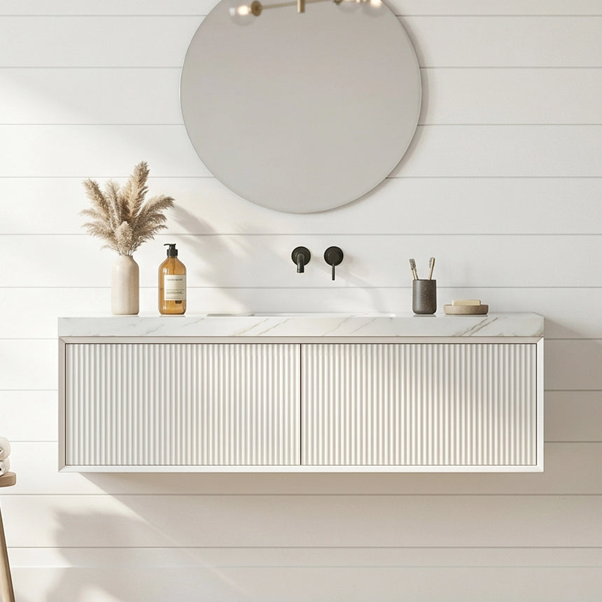 Kliff Modern Wall Hung Cabinet Matte White