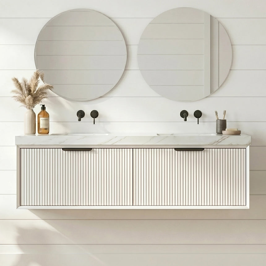 Kliff Modern Wall Hung Cabinet Matte White