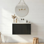 Kliff Modern Wall Hung Cabinet Matte Black