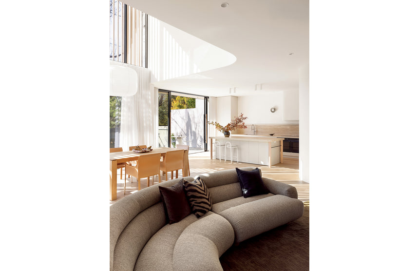 Phoenix Prize Flexible Coil Sink Mixer 220mm Brushed Nickel, shown in a finished interior