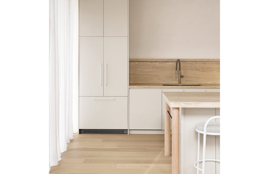 Phoenix Prize Flexible Coil Sink Mixer 220mm Brushed Nickel, shown in a finished interior