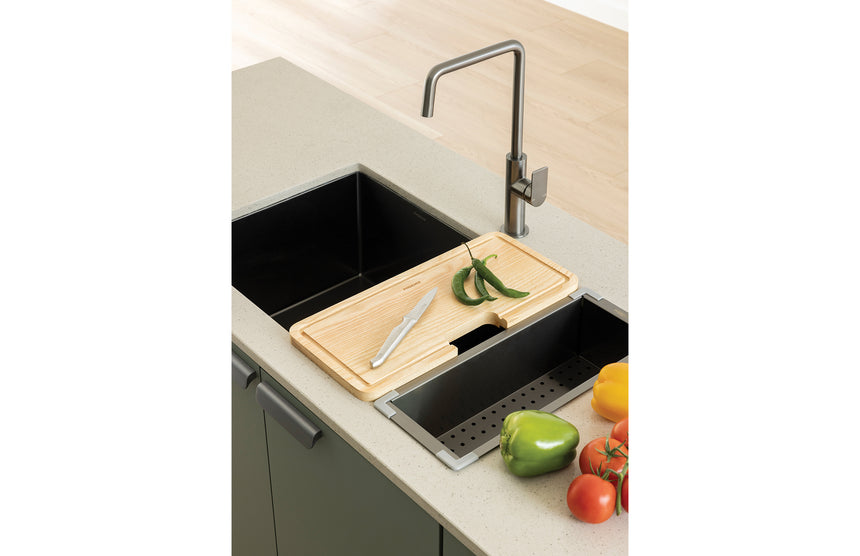 Phoenix Small Chopping Board 435mm x 202mm in Universal, shown in a finished interior
