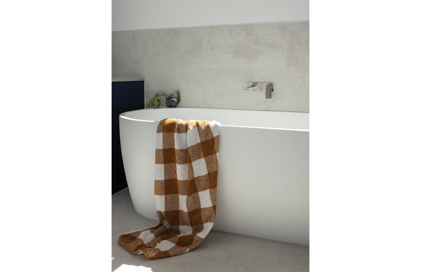 Phoenix Teel SwitchMix Wall Basin / Bath Mixer Set 200mm Fit-Off Kit Brushed Nickel, shown in a finished interior