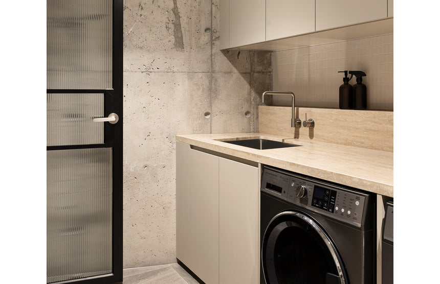 Phoenix 4000 Series Large Single Bowl Under / Over Sink Stainless Steel, shown in a finished interior