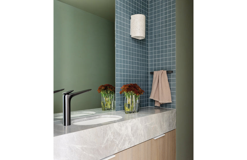 Phoenix Nuage Hand Towel Rail Brushed Carbon, shown in a finished interior