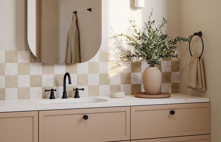 Phoenix Cromford Basin Set Matte Black, shown in a finished interior