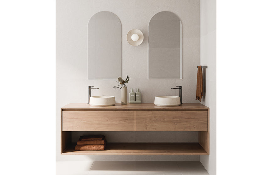 Phoenix Gloss Hand Towel Rail Brushed Carbon, shown in a finished interior