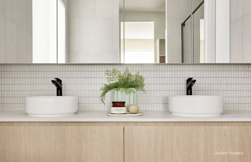 Phoenix Arlo Vessel Mixer 6 Star Matte Black, shown in a finished interior
