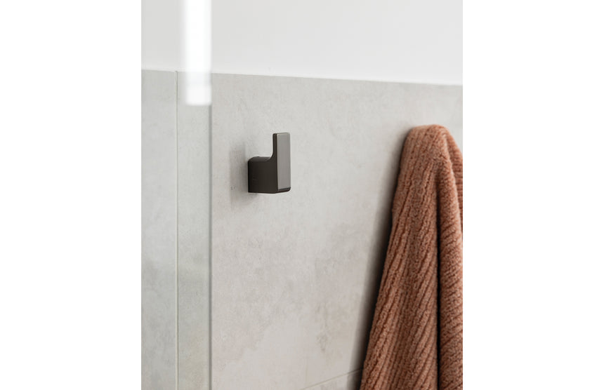 Phoenix Gloss Robe Hook Chrome, shown in a finished interior